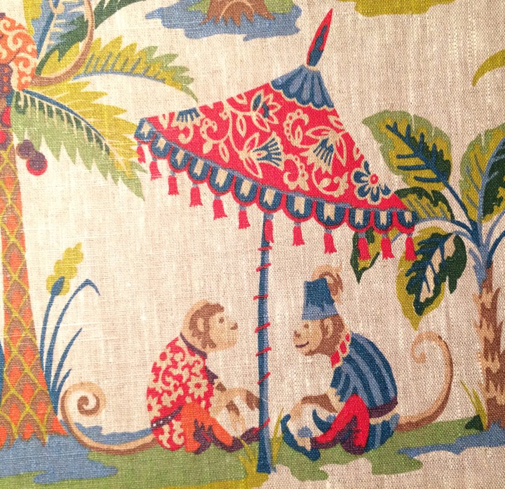 Exotic Monkey Linen Fabric